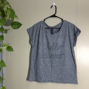 Hello Summer Rhinestone Short Sleeve Size PL